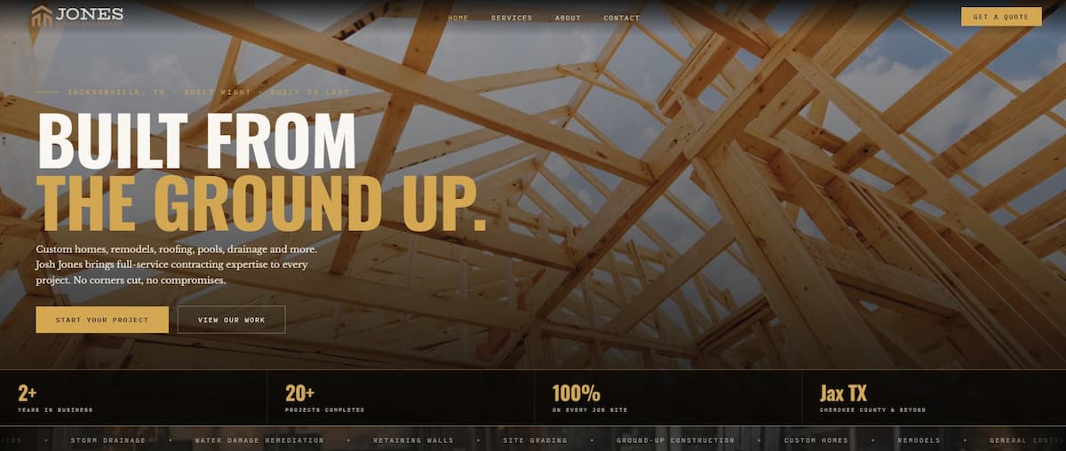 Jones Home & Repairs website